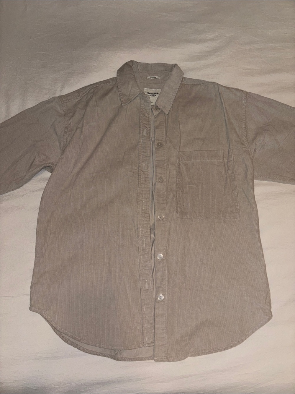 Abercrombie & Fitch Women's Button-Down Shirt in Taupe